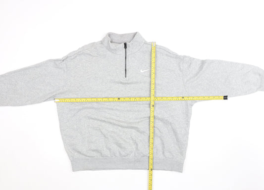 Nike Women’s Grey 1/4 Zip Sweatshirt Small - Soft Cotton Blend Pullover