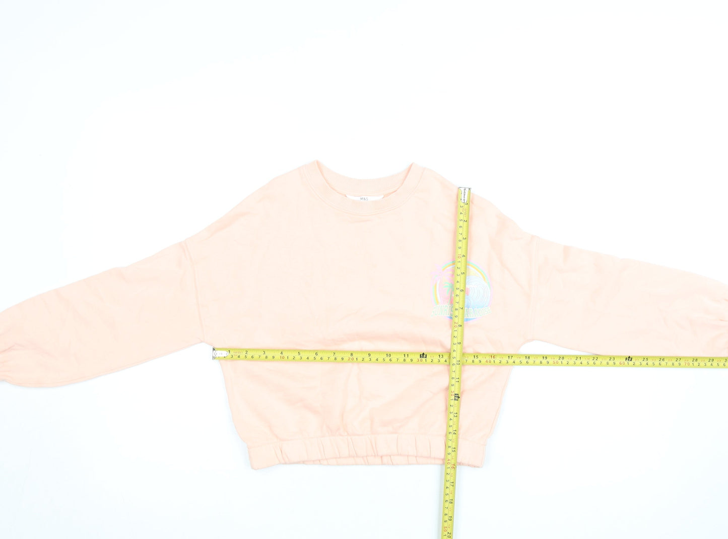 Marks and Spencer Girls Pink Graphic Pullover Sweatshirt 9-10 Years