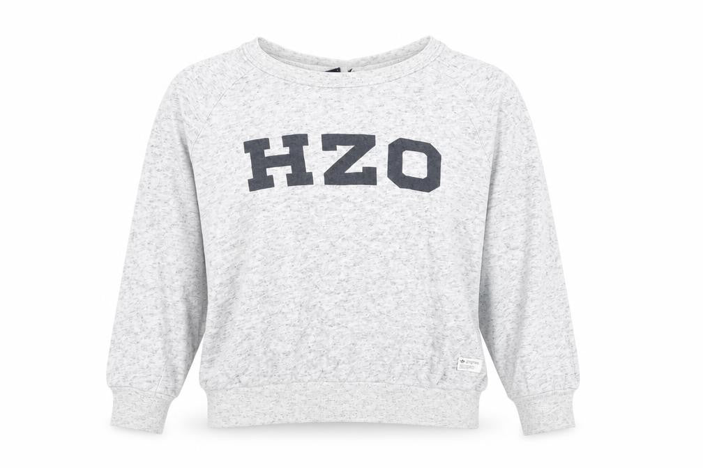Front view of Adidas Originals women’s grey, size UK 14, cotton blend pullover sweatshirt