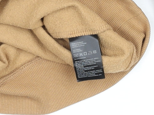 H&M Men’s Beige Relaxed Fit 1/2 Zip Fleece Sweatshirt M