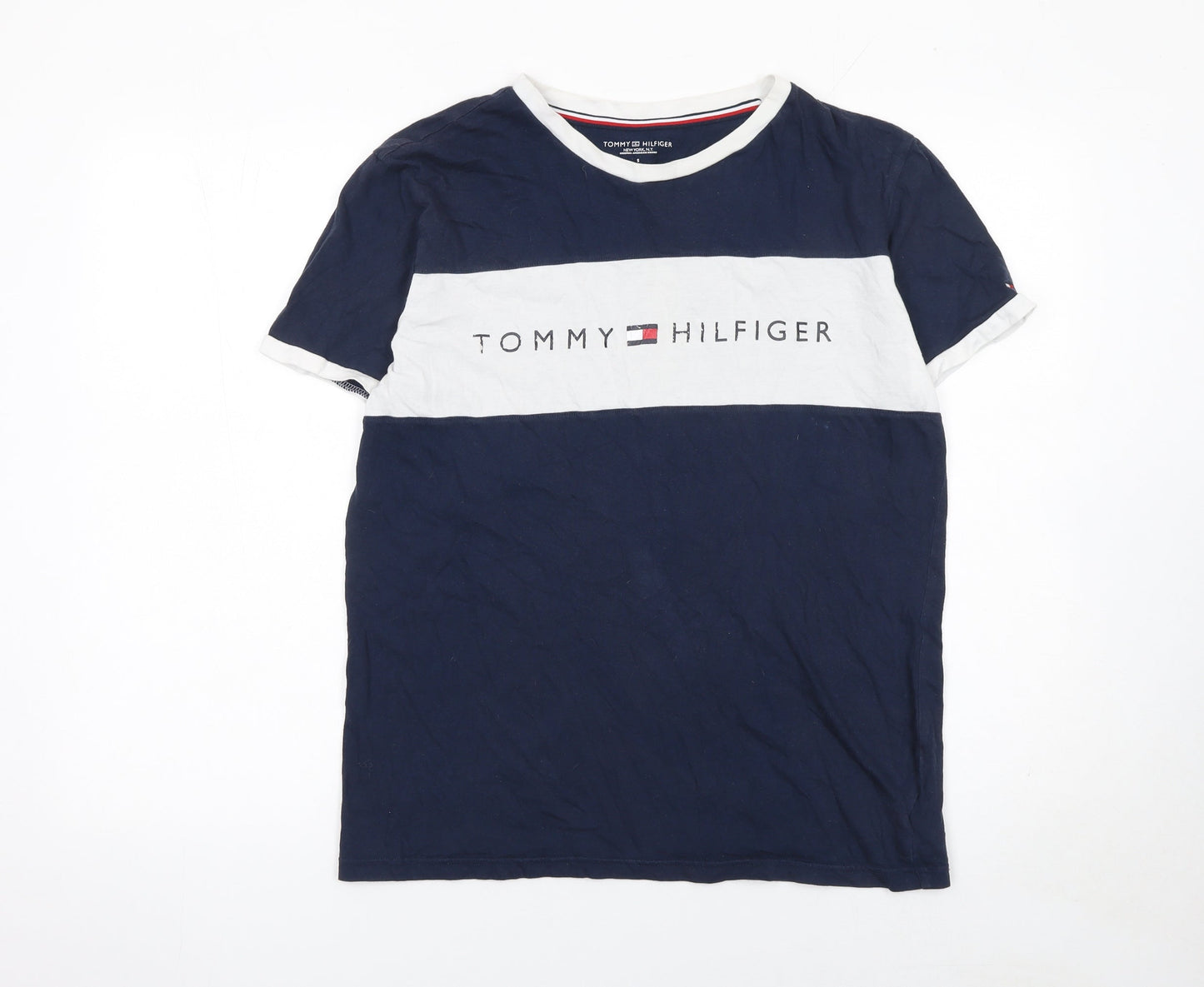 Mens UK Size S Tommy Hilfiger Blue  Cotton T-Shirt