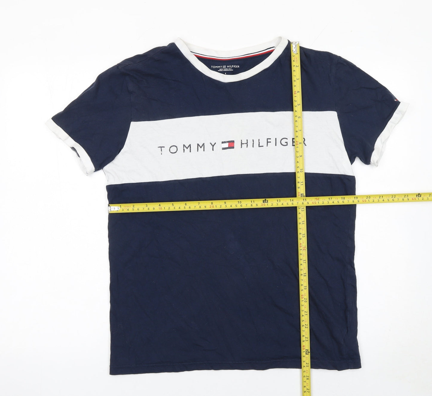 Mens UK Size S Tommy Hilfiger Blue  Cotton T-Shirt