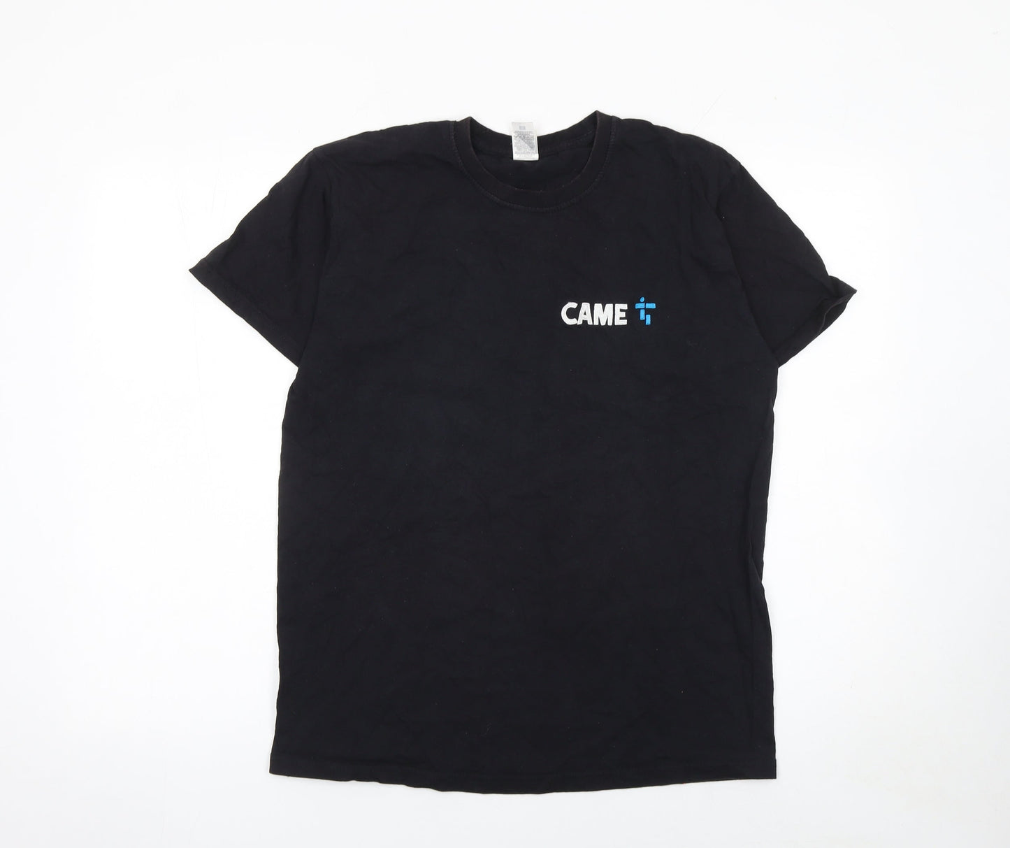 Fruit of the Loom Men's Black CAME Logo Short Sleeve Cotton T-Shirt Medium