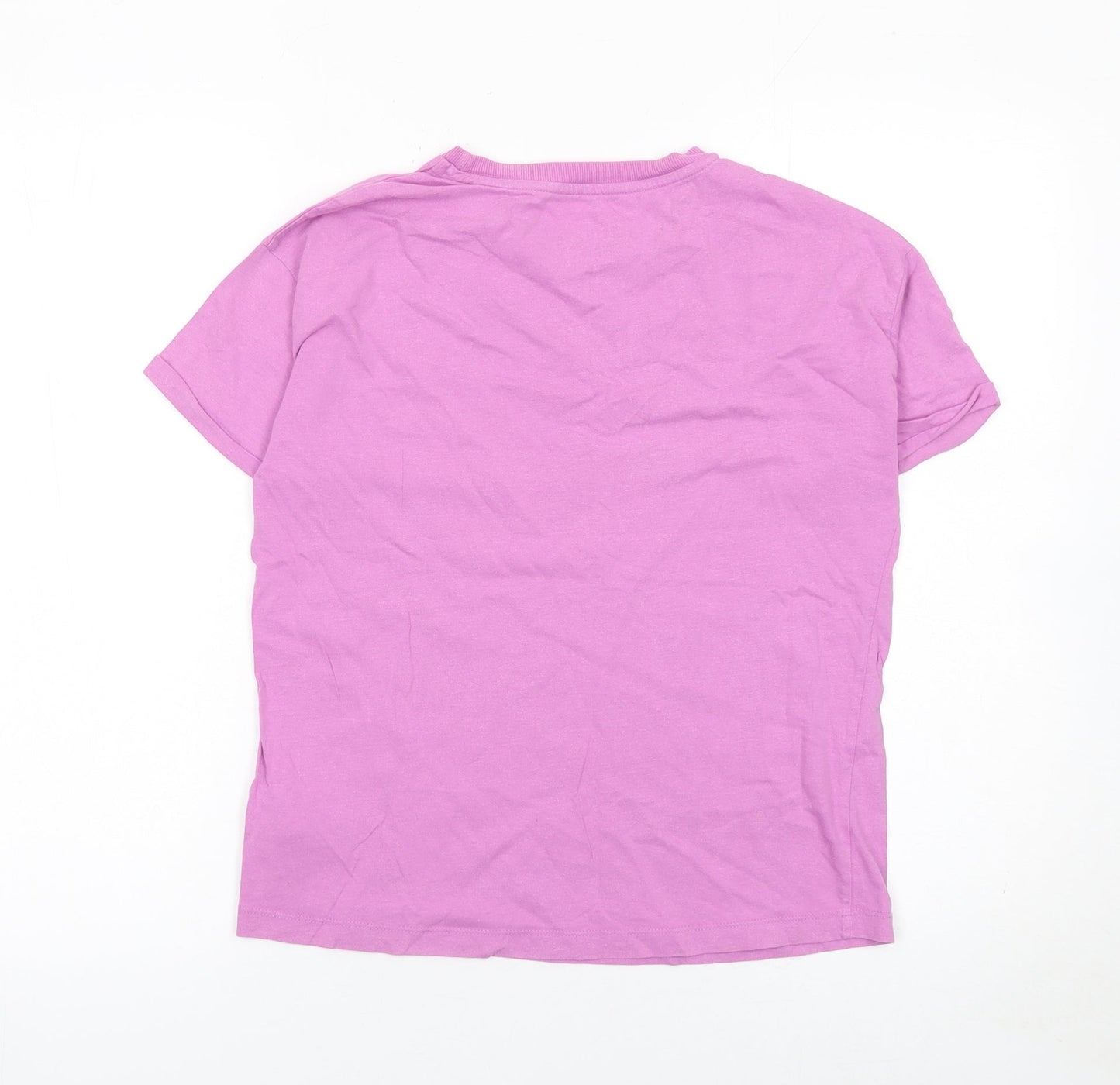 Marks and Spencer Girls Pink Cosmic Vibes T-Shirt 12-13 Years 100% Cotton