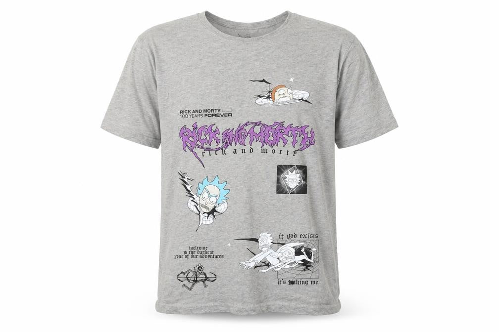 Rick and Morty Adult Swim Grey Graphic T-Shirt Men’s Medium