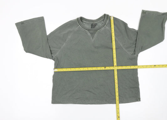 Sweaty Betty Womens Green Cotton Pullover Sweatshirt Size S