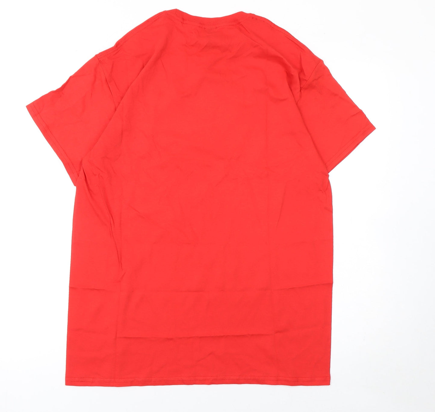 Gildan Men Red Cotton Red Nose Day Graphic T-Shirt M