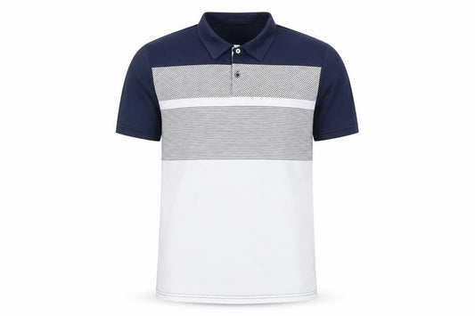Manfinity Men's Blue Striped Short Sleeve Polo Shirt Size S