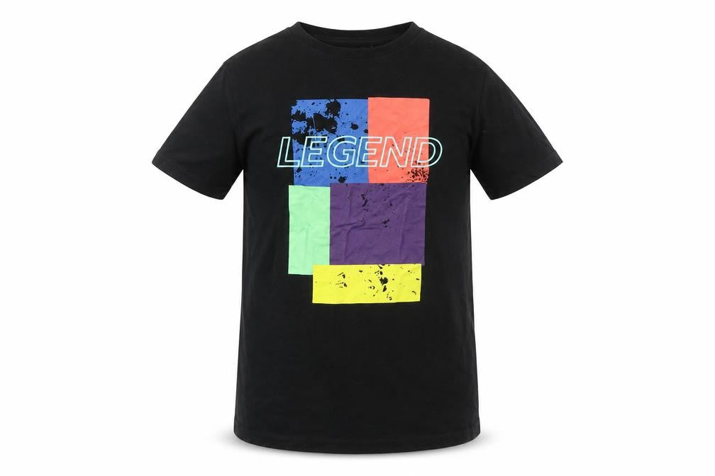 Primark Boys Black Graphic 'Legend' T-Shirt 10-11 Years Cotton Casual Top