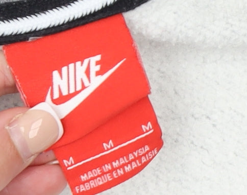 Nike Men's Grey White Sleeveless Full Zip Hoodie Vest M