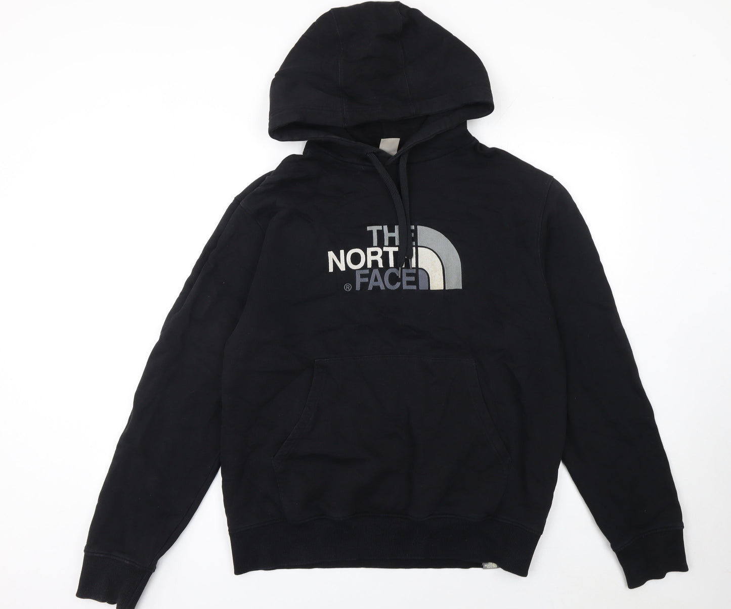 The North Face Men's Black Pullover Hoodie L 100% Cotton Embroidered Logo