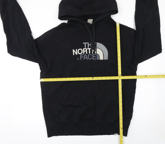 The North Face Men's Black Pullover Hoodie L 100% Cotton Embroidered Logo