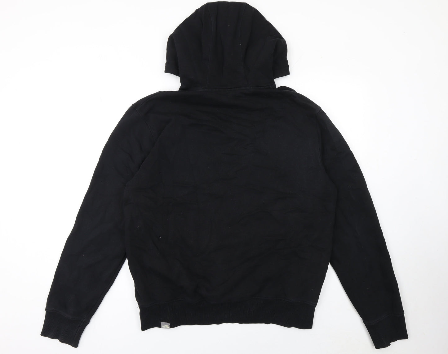 The North Face Men's Black Pullover Hoodie L 100% Cotton Embroidered Logo