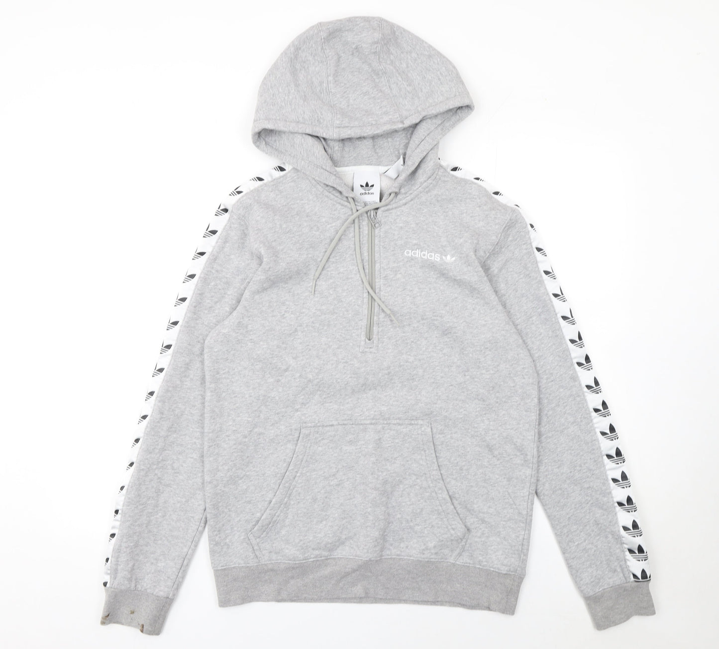 adidas Men's Grey 1/2 Zip Hoodie Small Sports Fleece