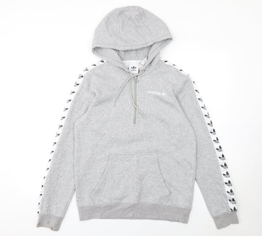 adidas Men's Grey 1/2 Zip Hoodie Small Sports Fleece