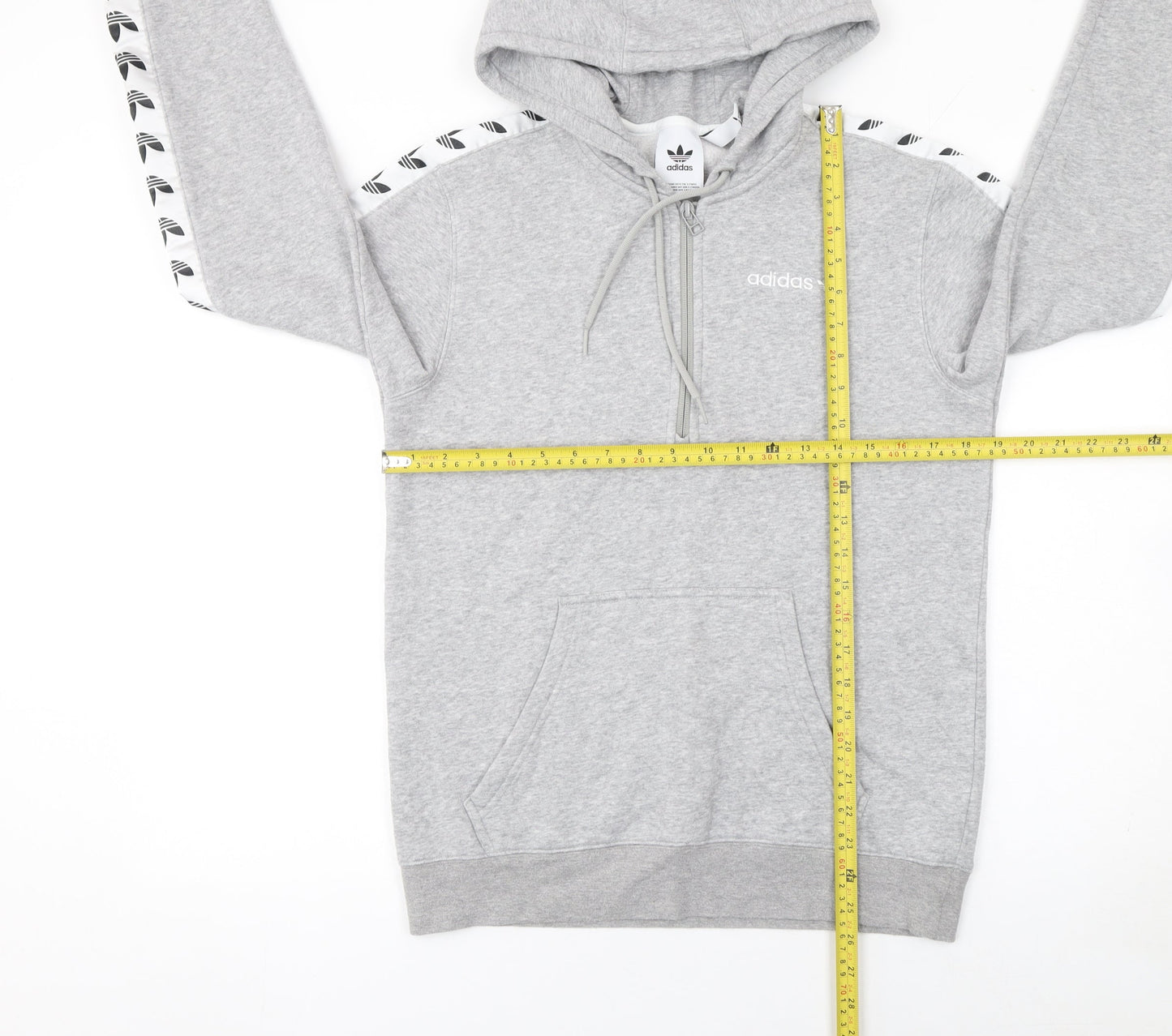 adidas Men's Grey 1/2 Zip Hoodie Small Sports Fleece