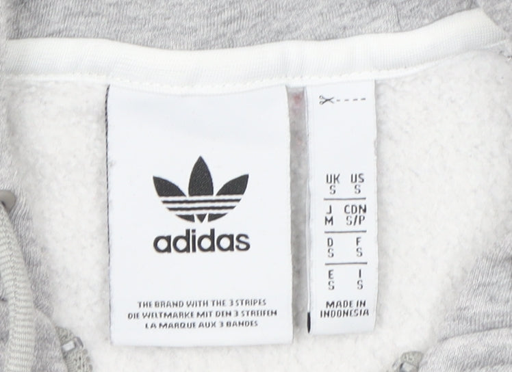 adidas Men's Grey 1/2 Zip Hoodie Small Sports Fleece