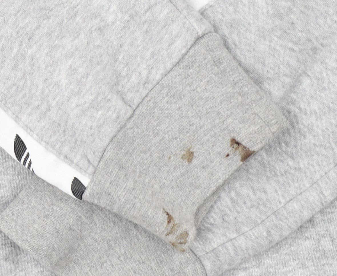 adidas Men's Grey 1/2 Zip Hoodie Small Sports Fleece