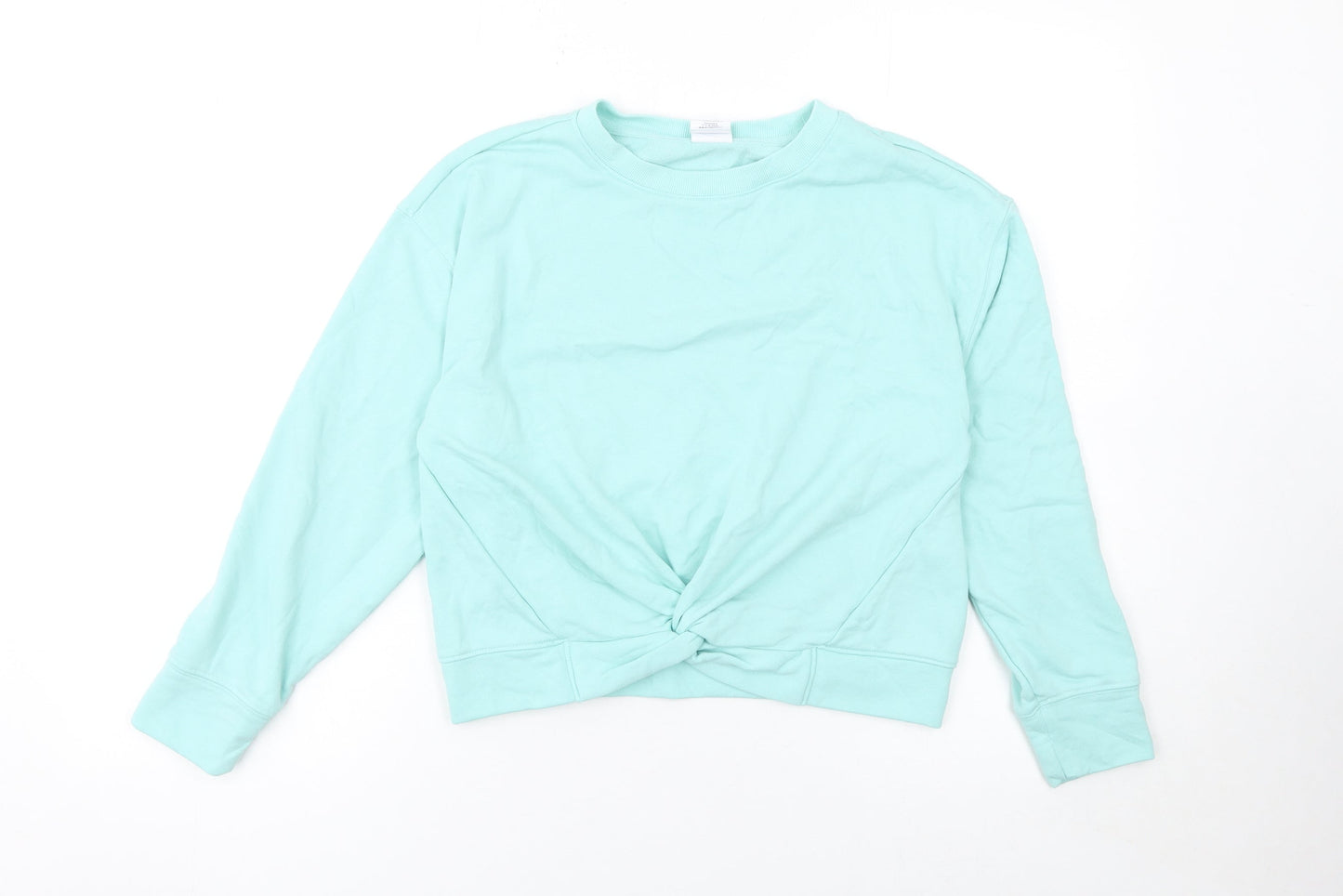 GAP Kids Girls Blue Cotton Pullover Sweatshirt 12 Years Crew Neck