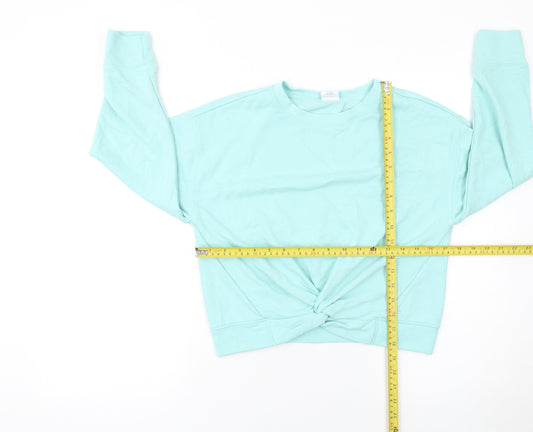GAP Kids Girls Blue Cotton Pullover Sweatshirt 12 Years Crew Neck