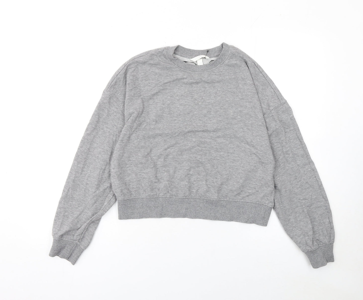 H&M Women’s Grey Pullover Sweatshirt XS Cotton Blend Casual