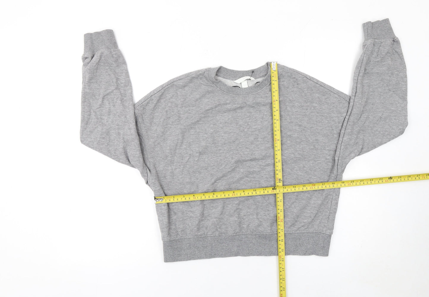 H&M Women’s Grey Pullover Sweatshirt XS Cotton Blend Casual