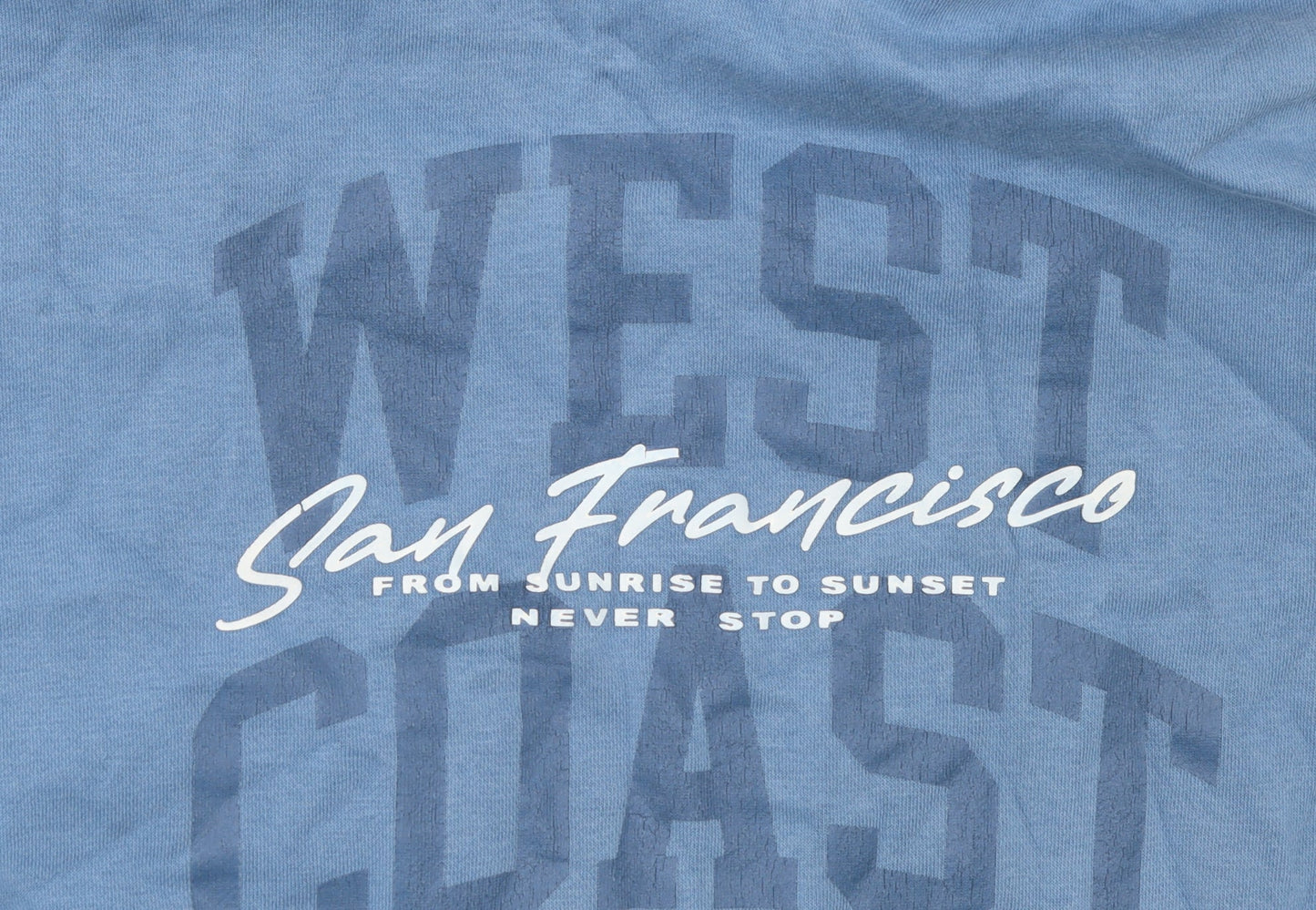 F&F Boys Blue West Coast Pullover Hoodie 11-12 Years Cotton Blend