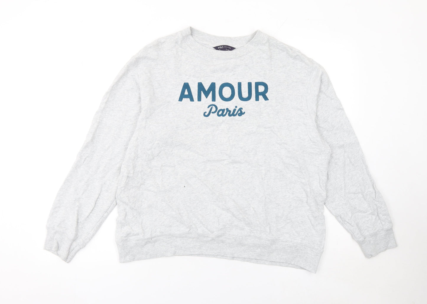 Marks and Spencer Women Grey Amour Paris Pullover Sweatshirt M