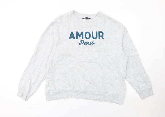 Marks and Spencer Women Grey Amour Paris Pullover Sweatshirt M