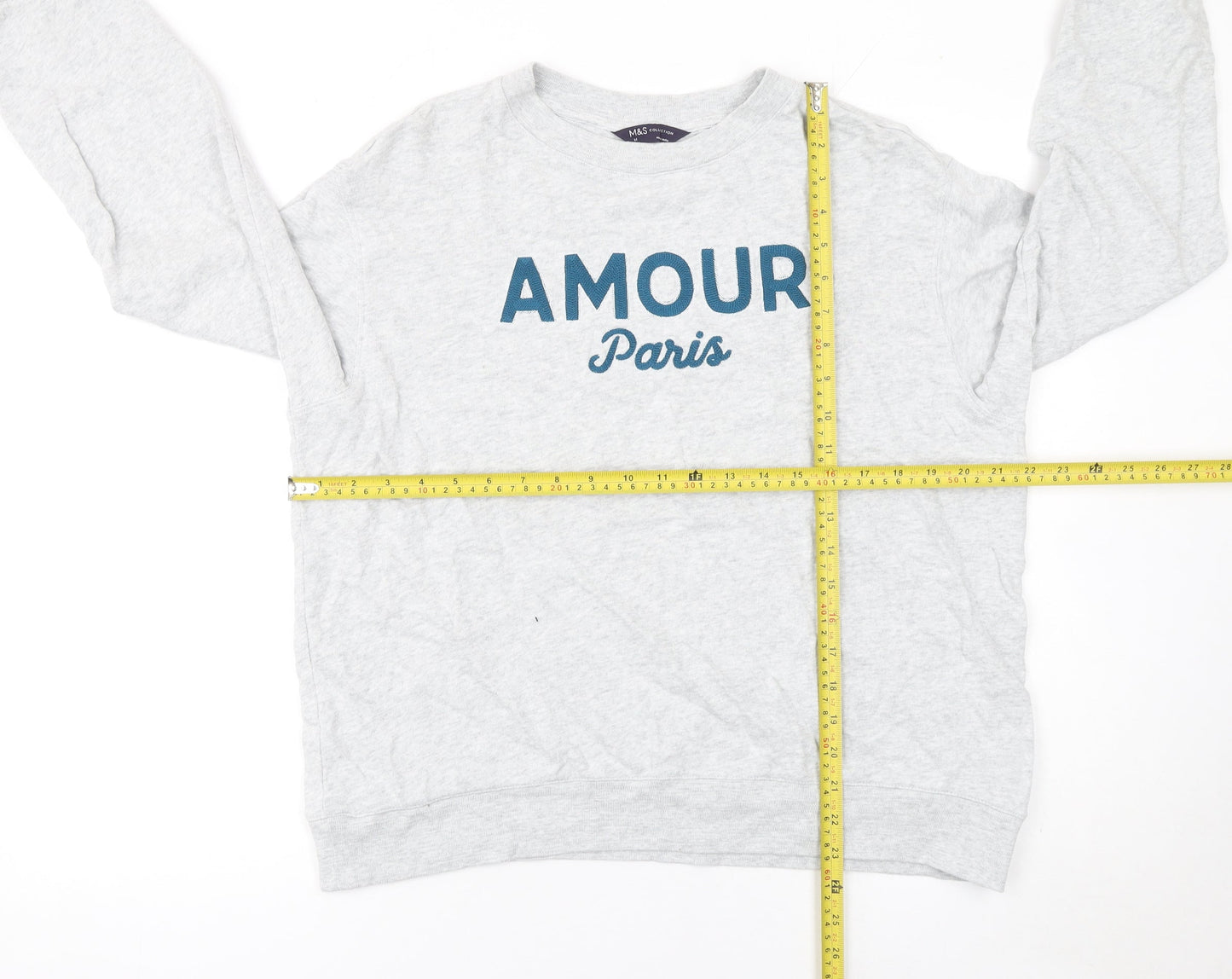 Marks and Spencer Women Grey Amour Paris Pullover Sweatshirt M