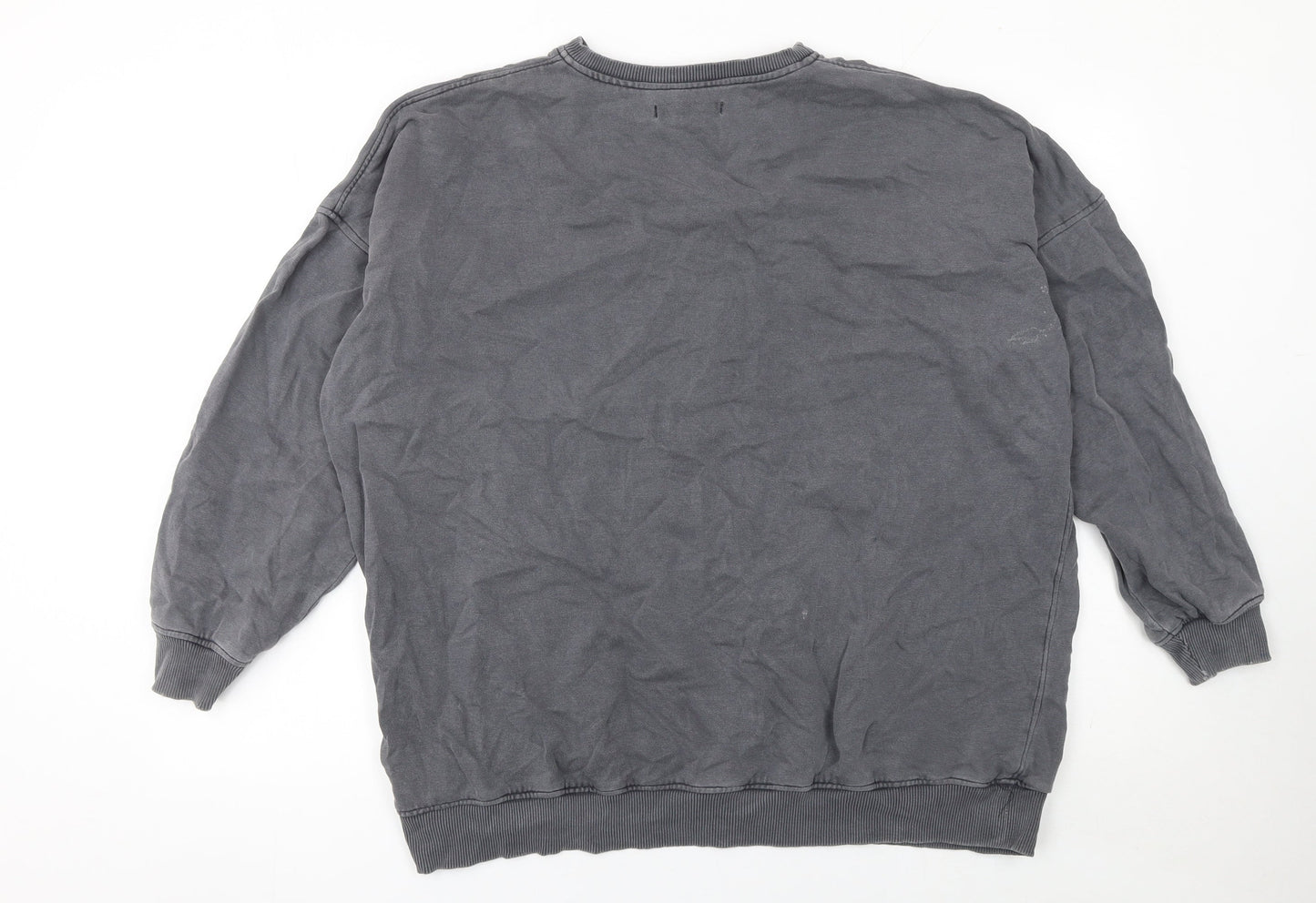 Motel Womens Grey Angel Graphic Pullover Sweatshirt XS