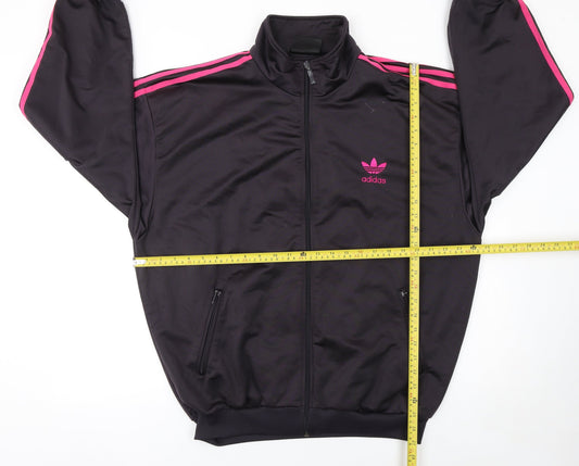 Adidas Women’s Black Pink Full Zip Sweatshirt Size L Polyester