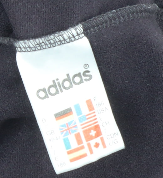 Adidas Women’s Black Pink Full Zip Sweatshirt Size L Polyester