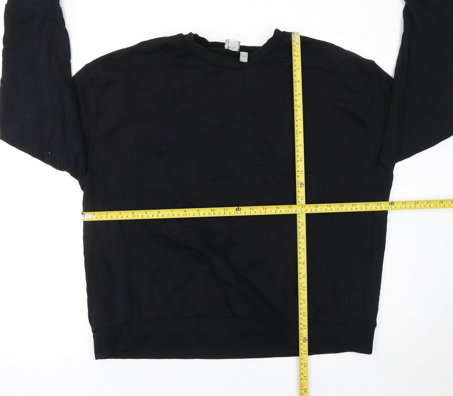 ASOS Womens Black Crew Neck Cotton Pullover Sweatshirt Size 20