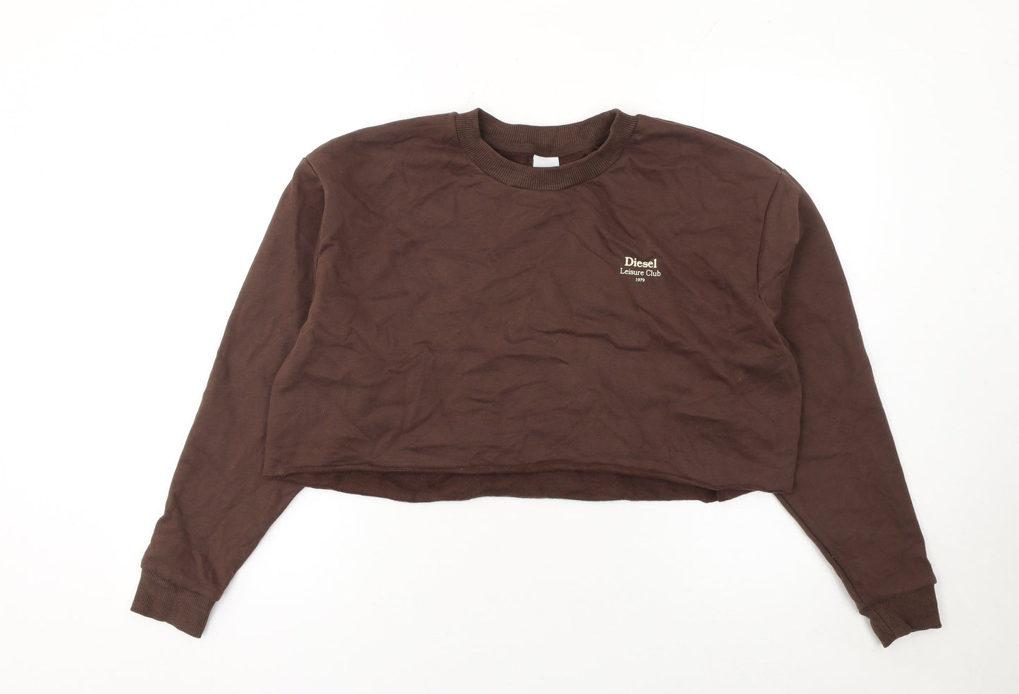 Womens UK M Regular Diesel Brown Pullover Sweatshirt