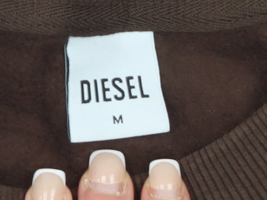 Womens UK M Regular Diesel Brown Pullover Sweatshirt