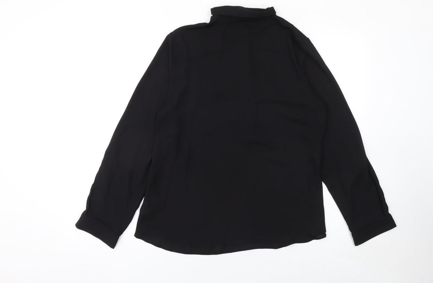 Dorothy Perkins Women's Black Long Sleeve Collared Blouse Size 12