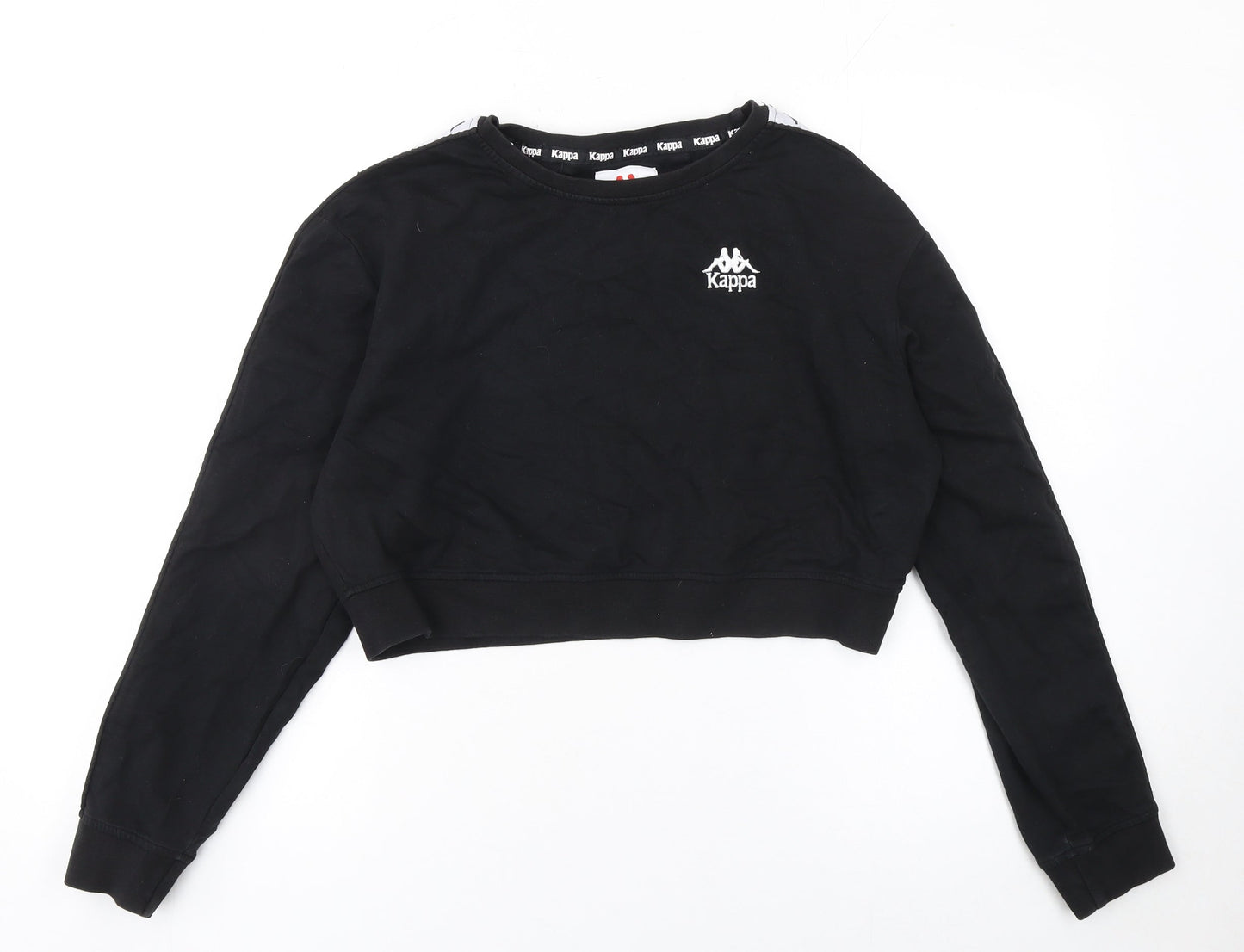 Womens UK L Regular Kappa Black Pullover Sweatshirt