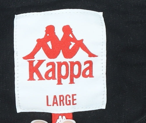 Womens UK L Regular Kappa Black Pullover Sweatshirt