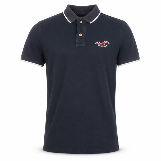 Hollister Men's Black Slim Fit Logo Polo Shirt Size XL