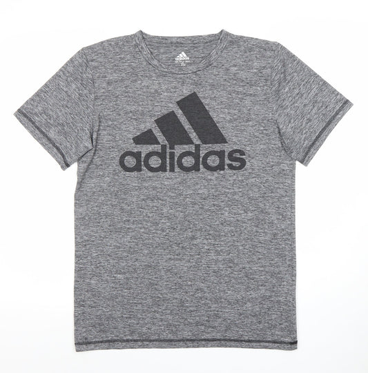 Adidas Women's Grey Short Sleeve Active T-Shirt Size L