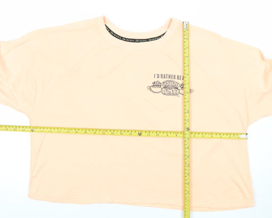 FRIENDS Central Perk Peach Sweatshirt Women S Crew Neck Cotton Blend