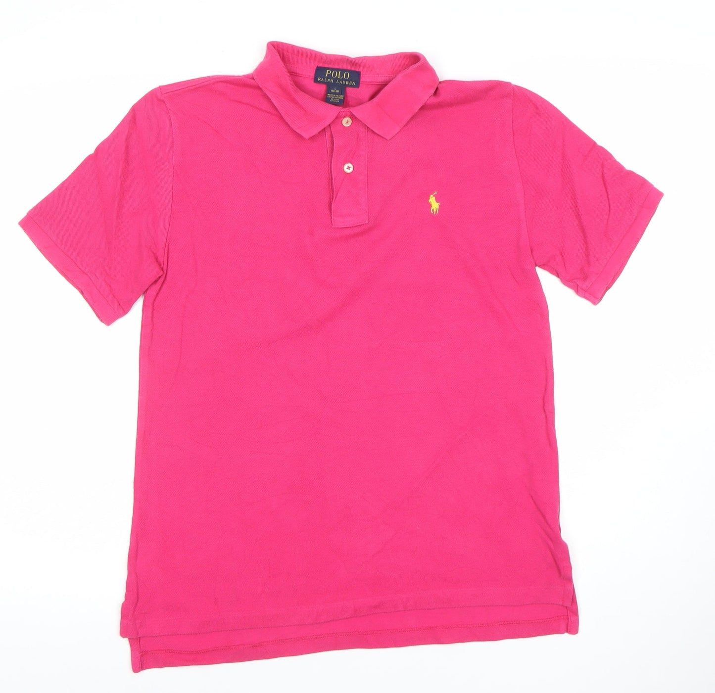 Ralph Lauren Women's Pink Cotton Polo Shirt L Classic Fit