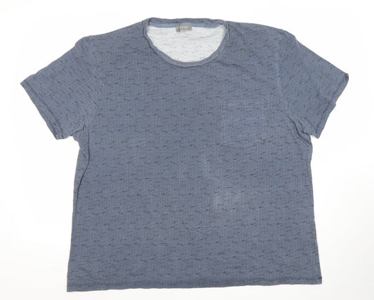 Mens UK Size 2XL Jaeger Blue  Cotton T-Shirt