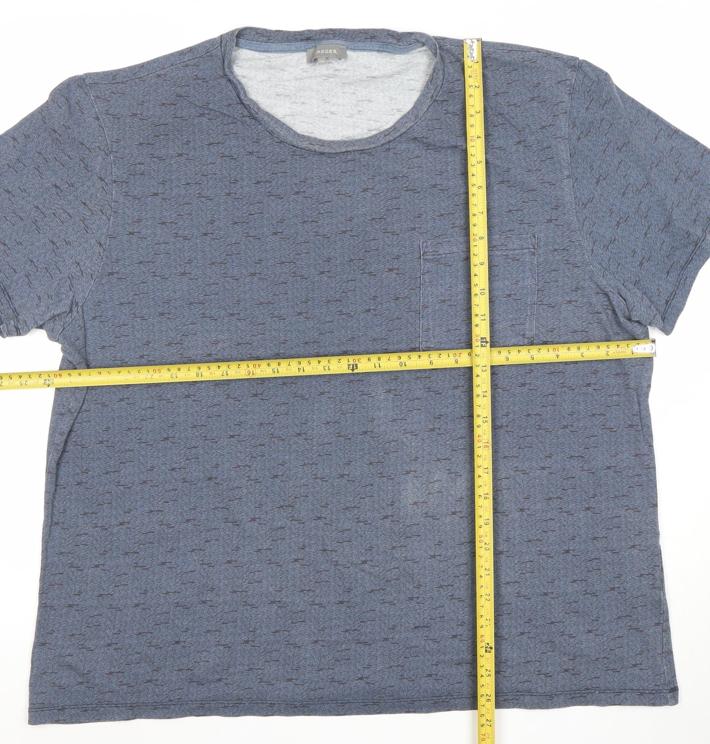 Mens UK Size 2XL Jaeger Blue  Cotton T-Shirt