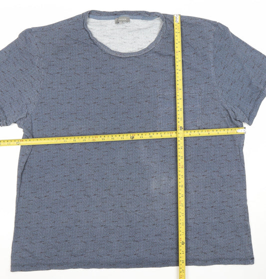 Mens UK Size 2XL Jaeger Blue  Cotton T-Shirt