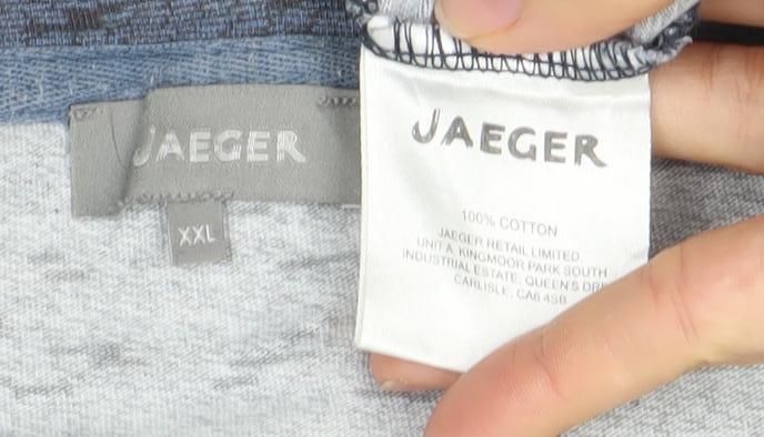 Mens UK Size 2XL Jaeger Blue  Cotton T-Shirt