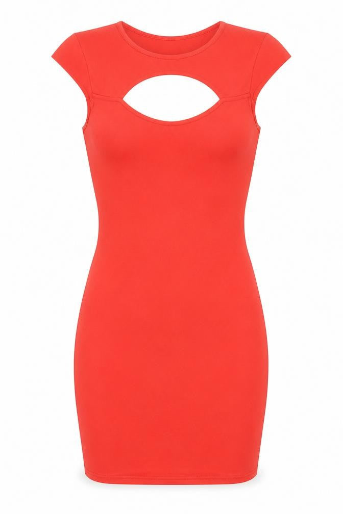 River Island Women's Red Bodycon Cut Out Dress Size 8