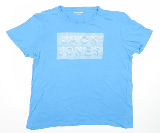 Mens UK Size XL JACK & JONES Blue  Cotton T-Shirt