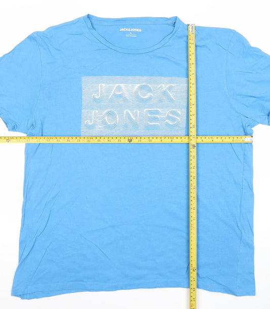 Mens UK Size XL JACK & JONES Blue  Cotton T-Shirt